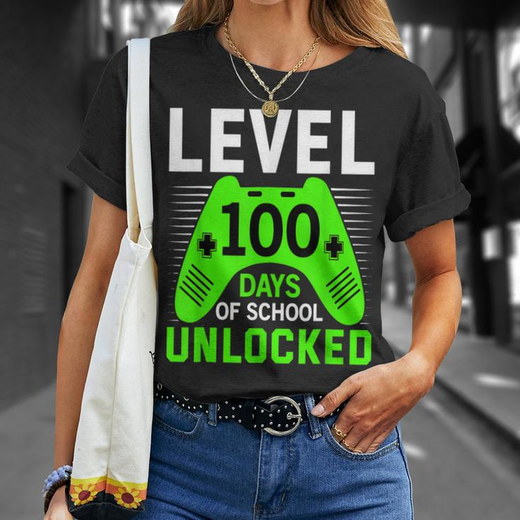 Level 100 Days Of School Unlocked Awesome Students Teachers T-Shirt Gifts for Her