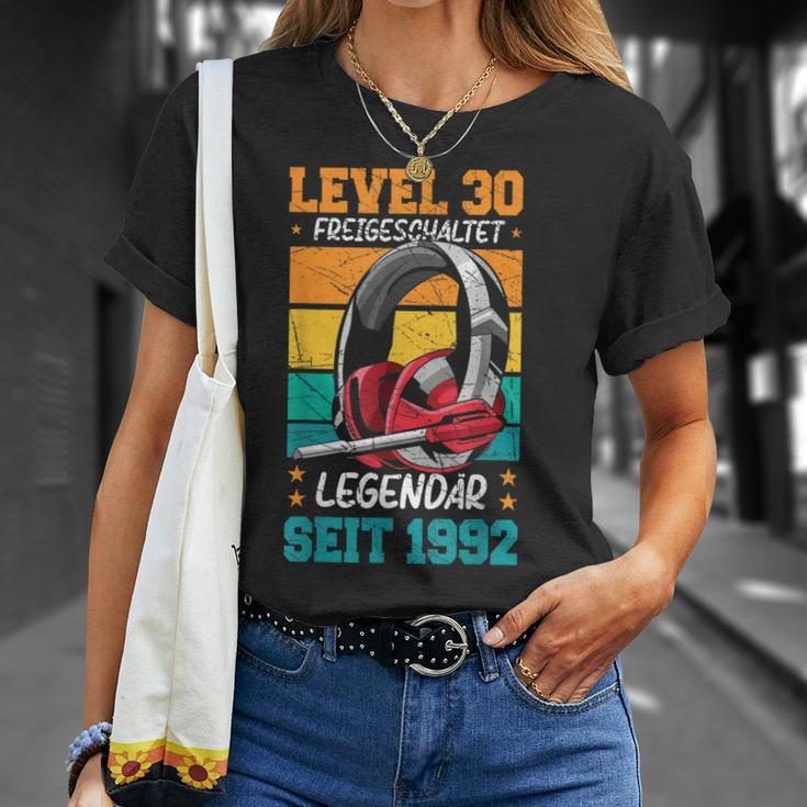 Level 30 Jahre Geburtstags Mann Gamer 1992 Geburtstag T-Shirt Geschenke für Sie