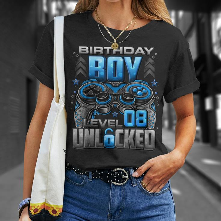 Level 8 Unlocked Awesome Since 2015 8Th Birthday Gaming Unisex T-Shirt Gifts for Her