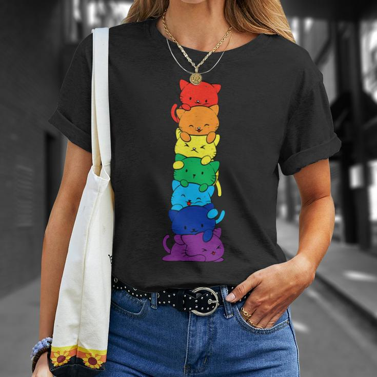 Lgbt Funny Cats Pile Gay Lesbian Pride Cat Lover Transgender Unisex T-Shirt Gifts for Her