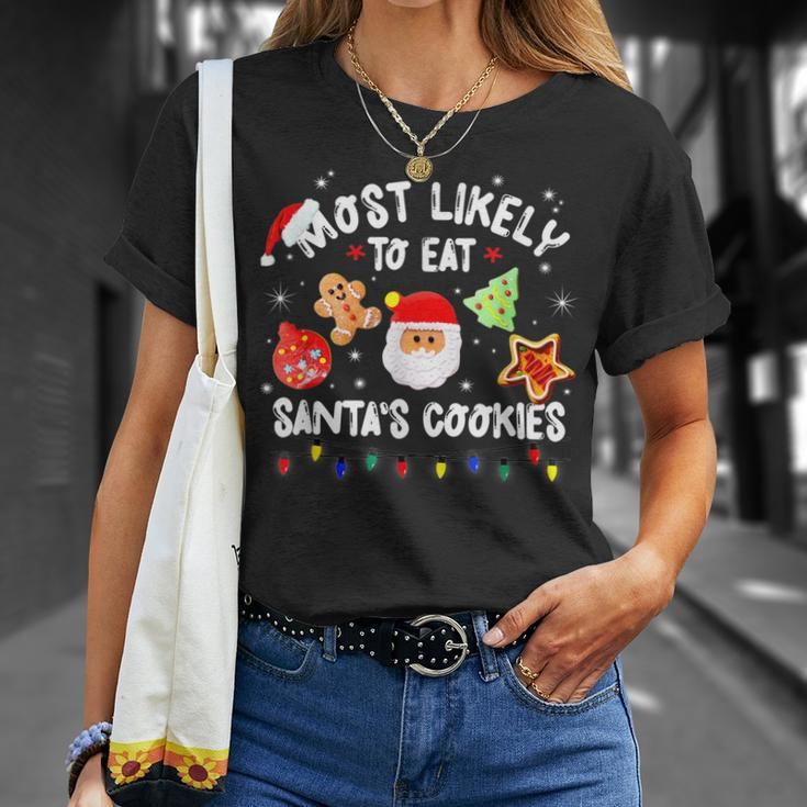 Most Likely To Eat Santas Cookies Matching Family Christmas V2T-shirt Gifts for Her