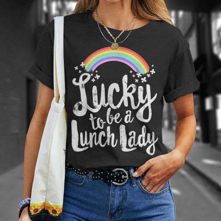 Lucky To Be A Lunch Lady School St Patricks Day T-shirt Gifts for Her