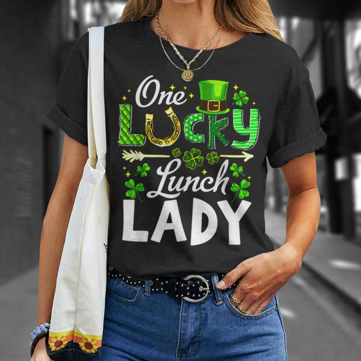 Lucky Shamrock One Lucky Lunch Lady St Patricks Day School T-Shirt Gifts for Her