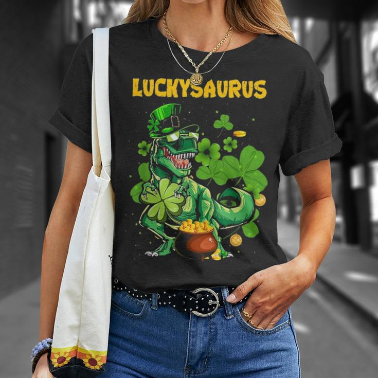 Luckysaurus Irish Leprechaun DinosaurRex St Patricks Day Unisex T-Shirt Gifts for Her