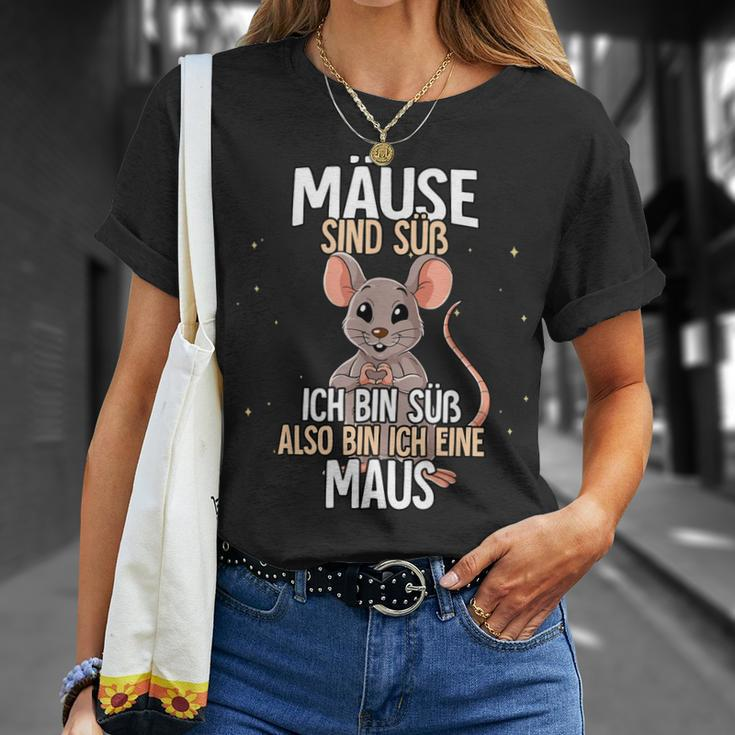 Lustiges Mäuse-Motiv T-Shirt, Ich bin eine Maus Spruch, Schwarz Geschenke für Sie
