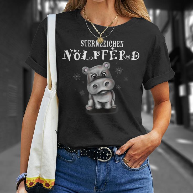 Lustiges Nölpferd Nilpferd Sternzeichen Geschenk T-Shirt Geschenke für Sie