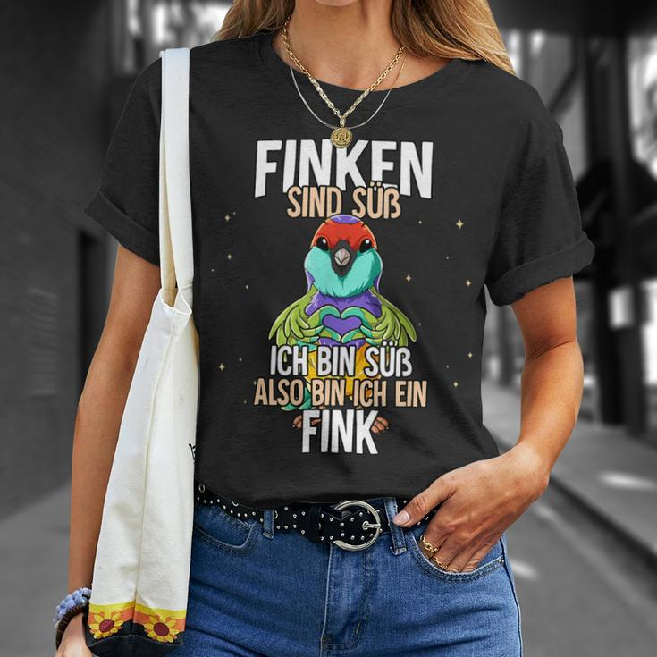 Lustiges Papageien-T-Shirt Finken sind süß, also bin ich ein Fink Geschenke für Sie