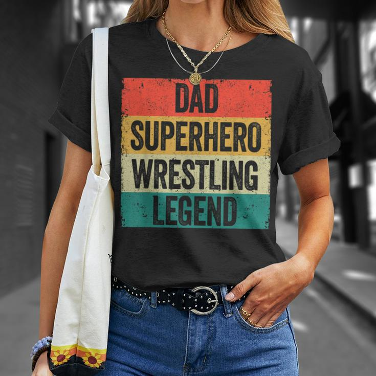 Lustiges Wrestler Papa T-Shirt, Vatertag Superhelden Wrestling Legende Geschenke für Sie