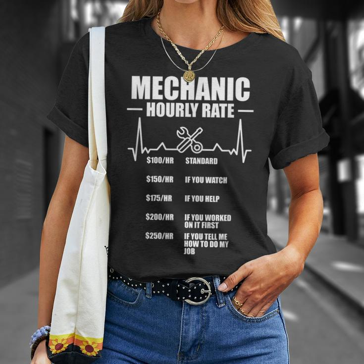 Mechanic Hourly Rate Funny Mechanic Gifts For Men Garage Unisex T-Shirt Gifts for Her