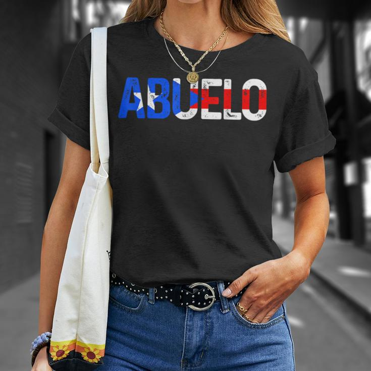 Mens Abuelo Puerto Rico Flag Puerto Rican Pride Fathers Day Gift Unisex T-Shirt Gifts for Her