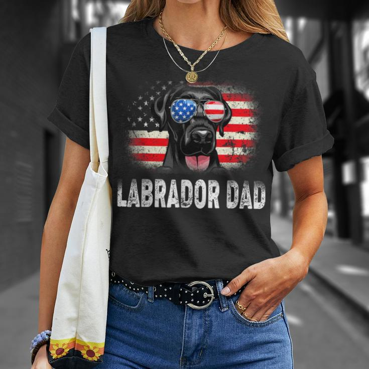 Mens Fun Labrador Dad American Flag Father’S Day Bbmxzvq Unisex T-Shirt Gifts for Her