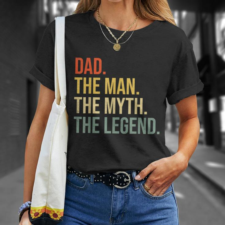 Mens Funny Dad Fathers Day Dad The Man The Myth The Legend V2 Unisex T-Shirt Gifts for Her