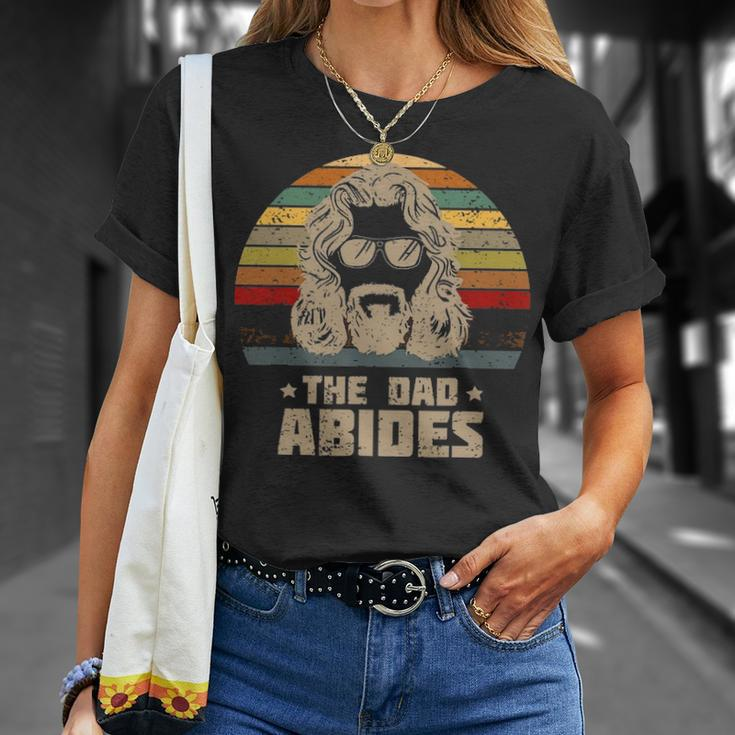 Mens The Dad Abides Retro Fathers Day Unisex T-Shirt Gifts for Her
