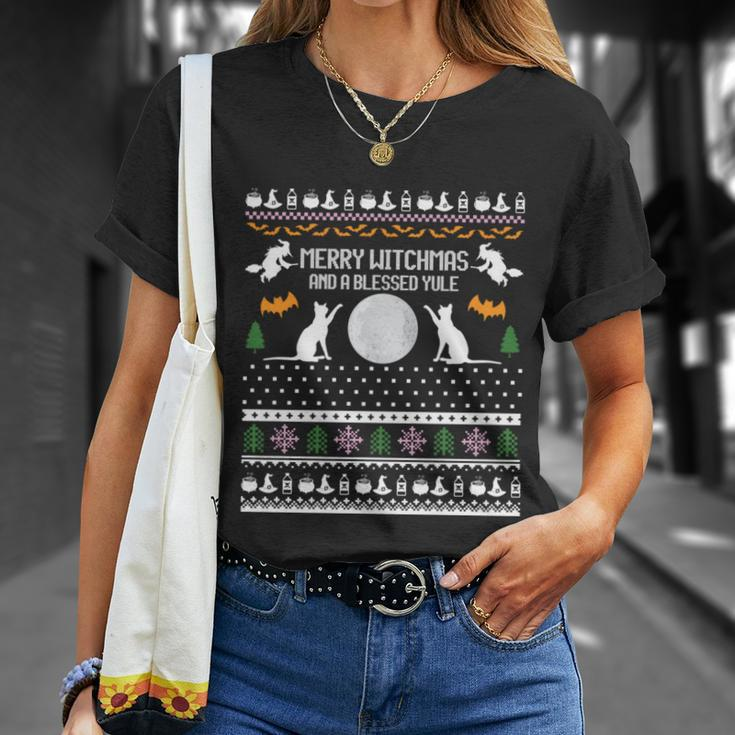 Merry Witchmas Cat Ugly Christmas Sweaters Gift Unisex T-Shirt Gifts for Her