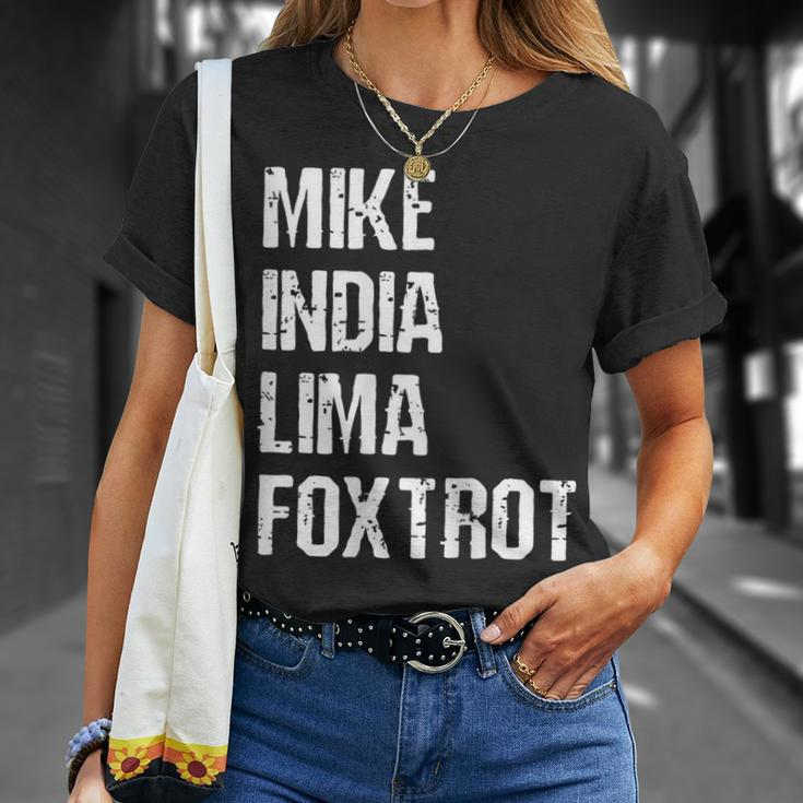 Mike India Lima Foxtrot Milf Funny Mom Humor Gift Gift For Womens Unisex T-Shirt Gifts for Her