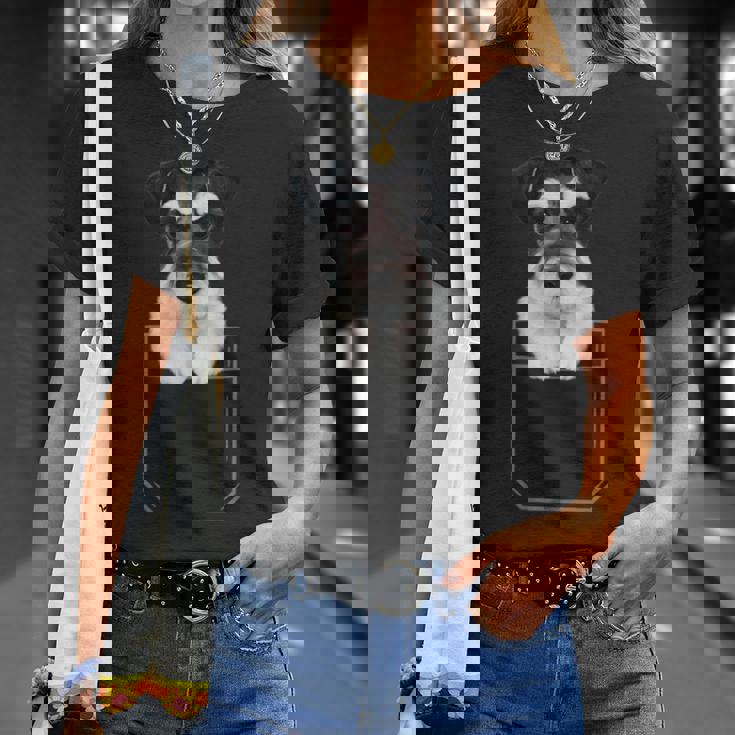 Dog Shirt Funny Schnauzer Shirts Miniature Schnauzer In Pocket