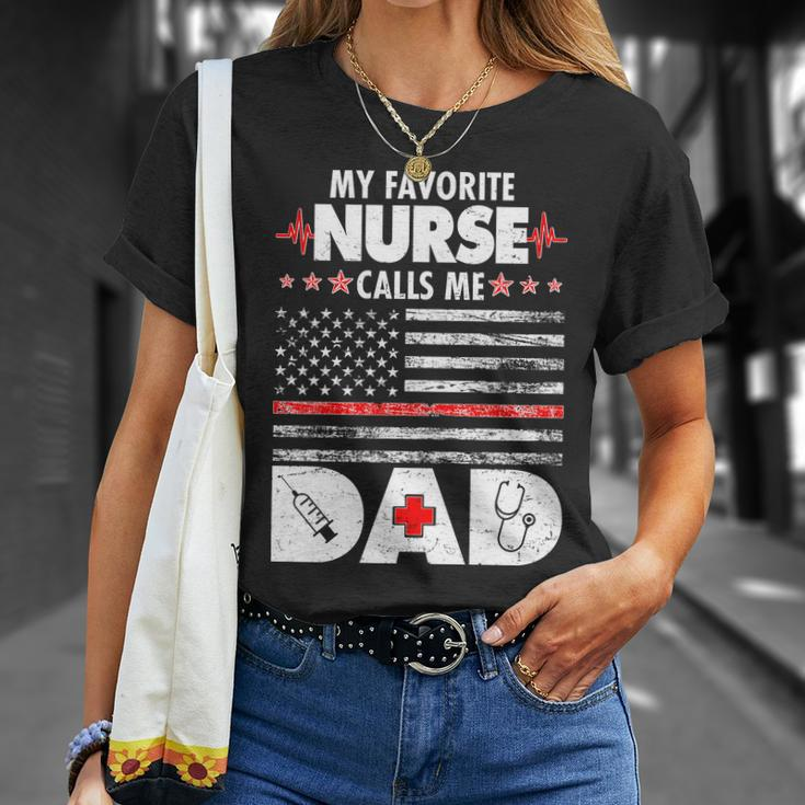 My Favorite Nurse Calls Me Dad Support Frontline Unisex T-Shirt Gifts for Her