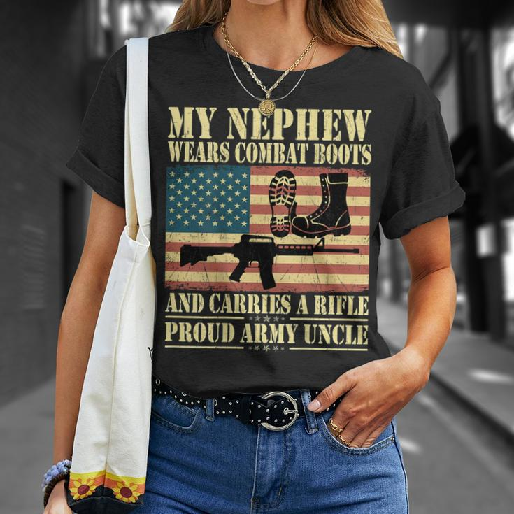 My Nephew Wears Combat Boots Military Proud Army Uncle Gift For Mens Unisex T-Shirt Gifts for Her