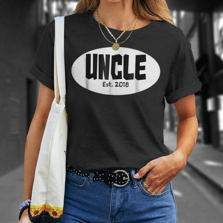 New Baby Christmas Gift For Uncle Est 2018 Unisex T-Shirt Gifts for Her