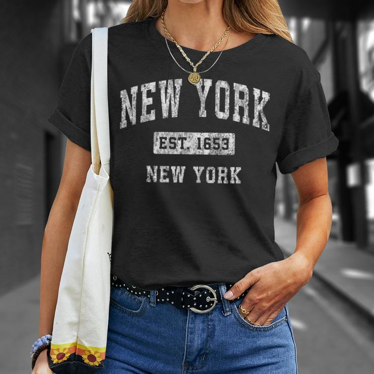 New York New York Ny Vintage Established Sports T-Shirt Gifts for Her
