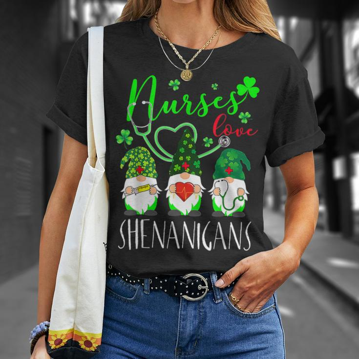 Nurses Love Shenanigans Gnomes Nurse St Patricks Day V2 T-Shirt Gifts for Her