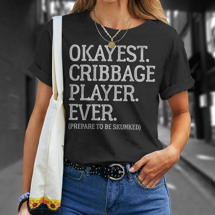 Okayest Cribbage Player Ever Prepare To Be Skunked Vintage T-Shirt Gifts for Her