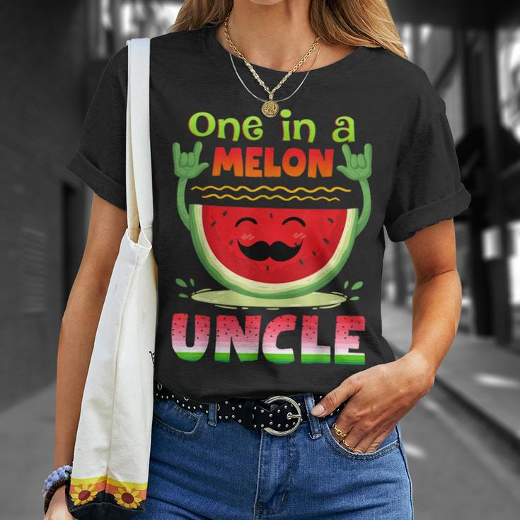 One In A Melon Uncle Funny Watermelon Unisex T-Shirt Gifts for Her