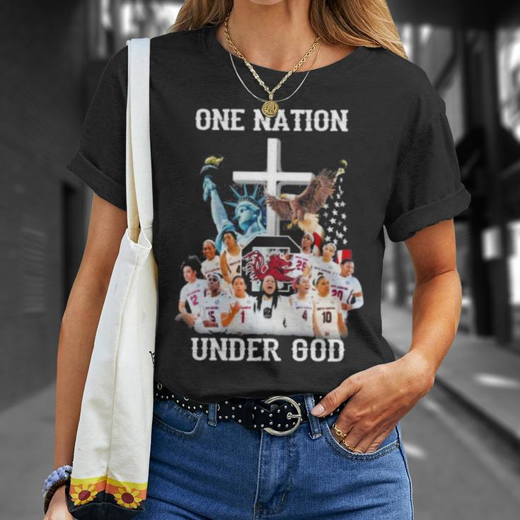 One Nation South Carolina Gamecocks Under God Unisex T-Shirt Gifts for Her