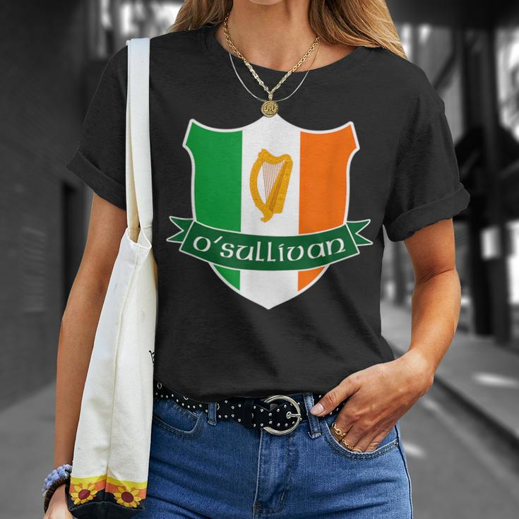Osullivan Irish Name Ireland Flag Harp Family Unisex T-Shirt Gifts for Her