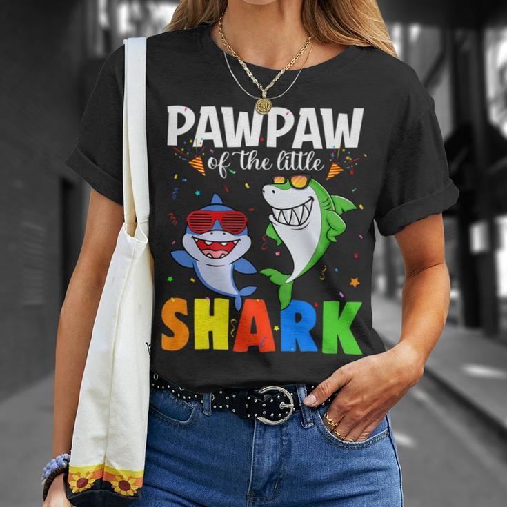 Pawpaw Of The Birthday Little Shark Themed Family Birthday Unisex T-Shirt Gifts for Her