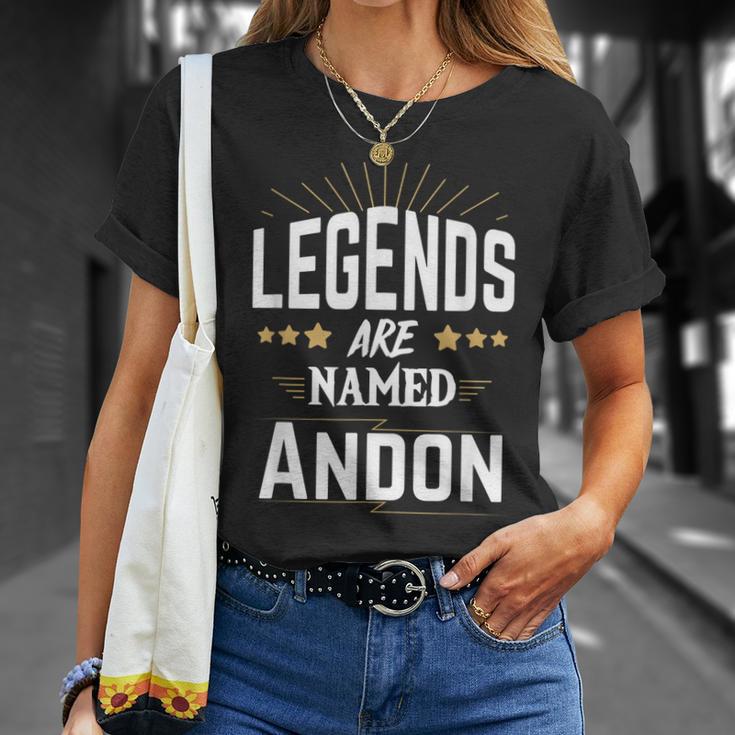 Personalisiertes Legends Are Named Andon T-Shirt, Sternen-Design Unisex Geschenke für Sie