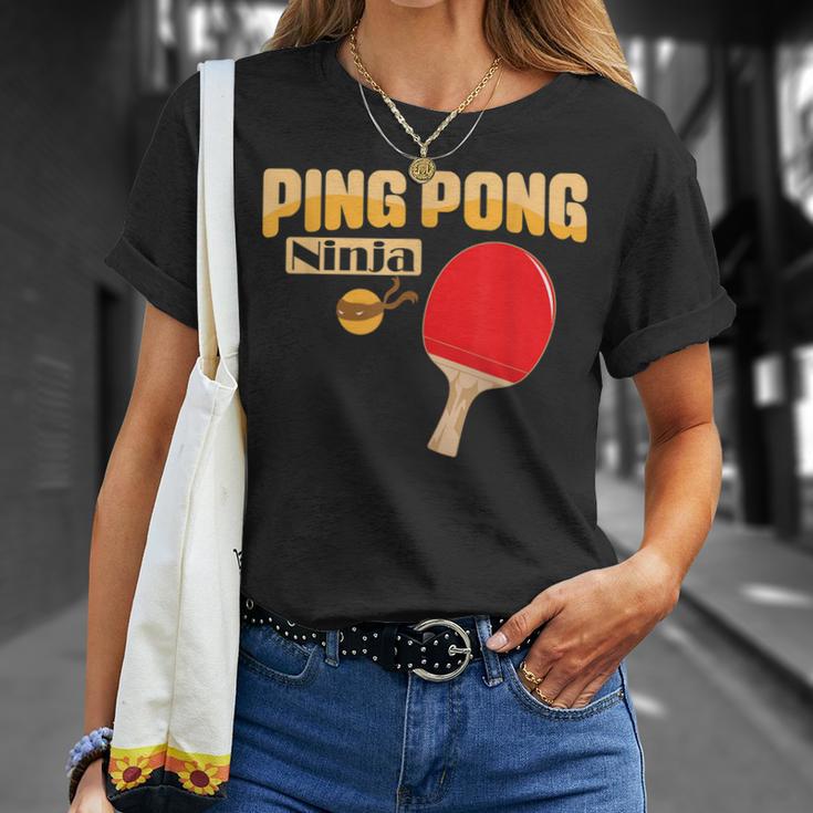 Ping Pong Ninja Tischtenniskelle T-Shirt Geschenke für Sie