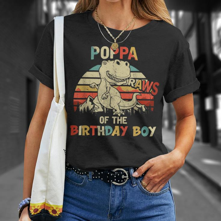 Poppa Of The Birthday Boy Dinosaur Rawr Trex Unisex T-Shirt Gifts for Her