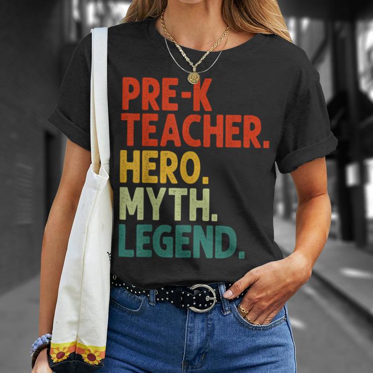 Pre-K Teacher Hero Myth Legend Vintage Lehrertag T-Shirt Geschenke für Sie