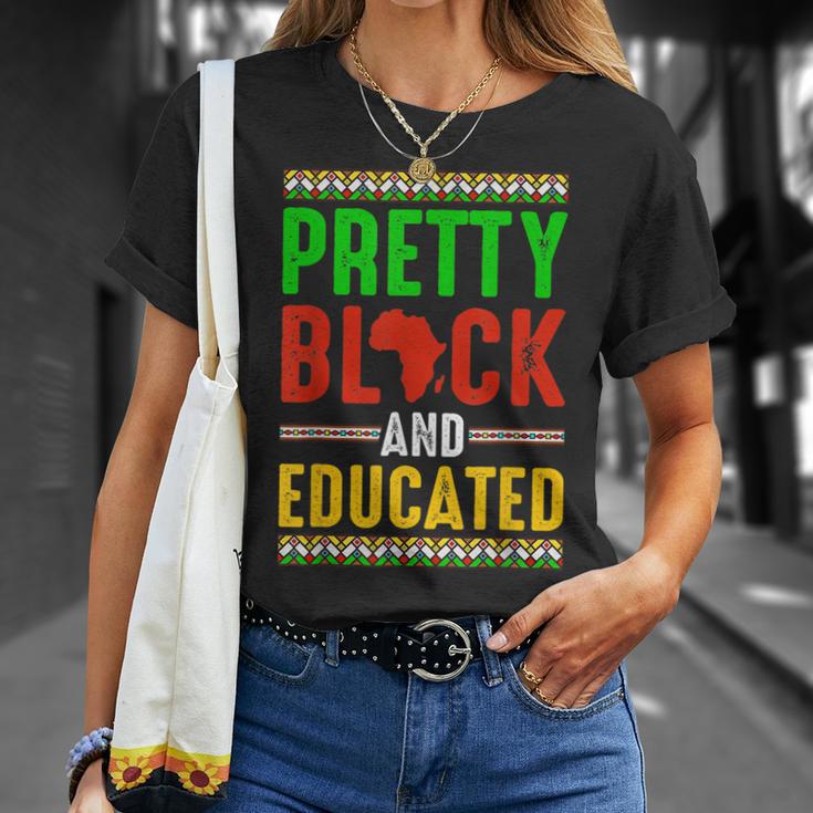 Pretty Black And Educated African American History Month T-shirt - Seseable