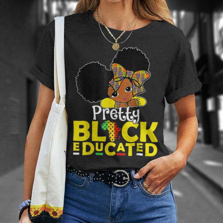 Pretty Black And Educated Black History Month Queen Girls T-Shirt Gifts for Her