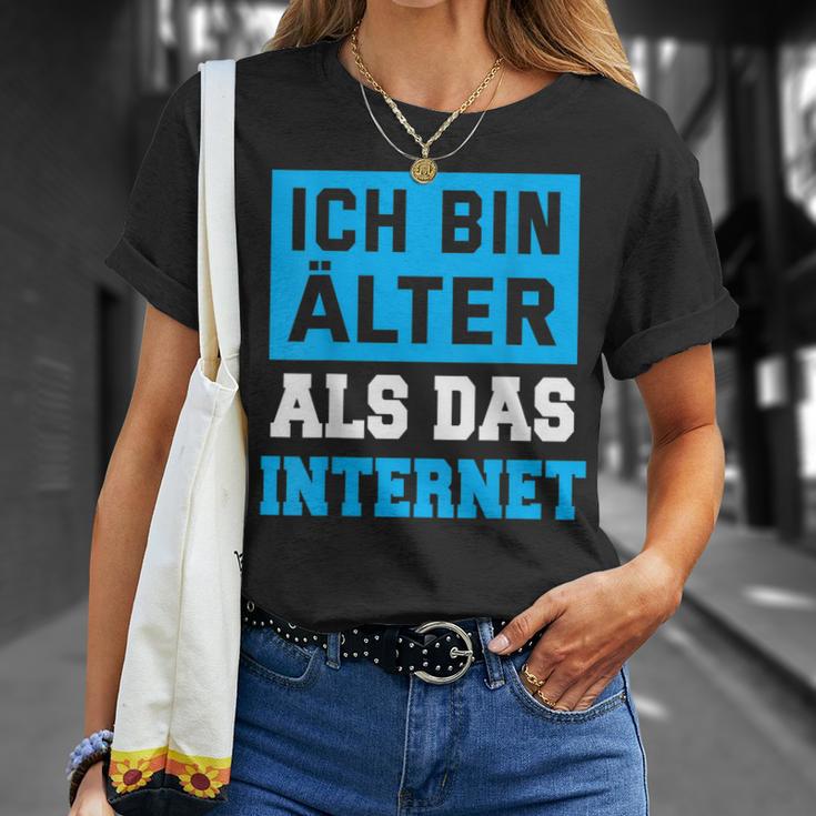 Backprint Ich Bin Älter Als Das Internet T-Shirt Geschenke für Sie