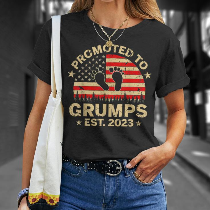 Promoted To Grumps 2023 First Time Fathers Day New Dad Gift Gift For Mens Unisex T-Shirt Gifts for Her