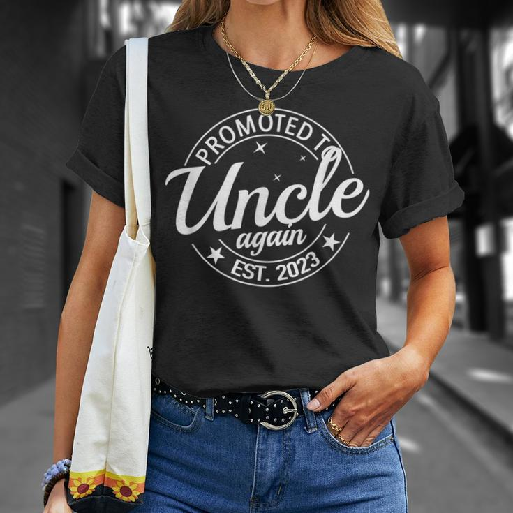 Promoted To Uncle Again 2023 Soon To Be Grandma Pregnancy Unisex T-Shirt Gifts for Her