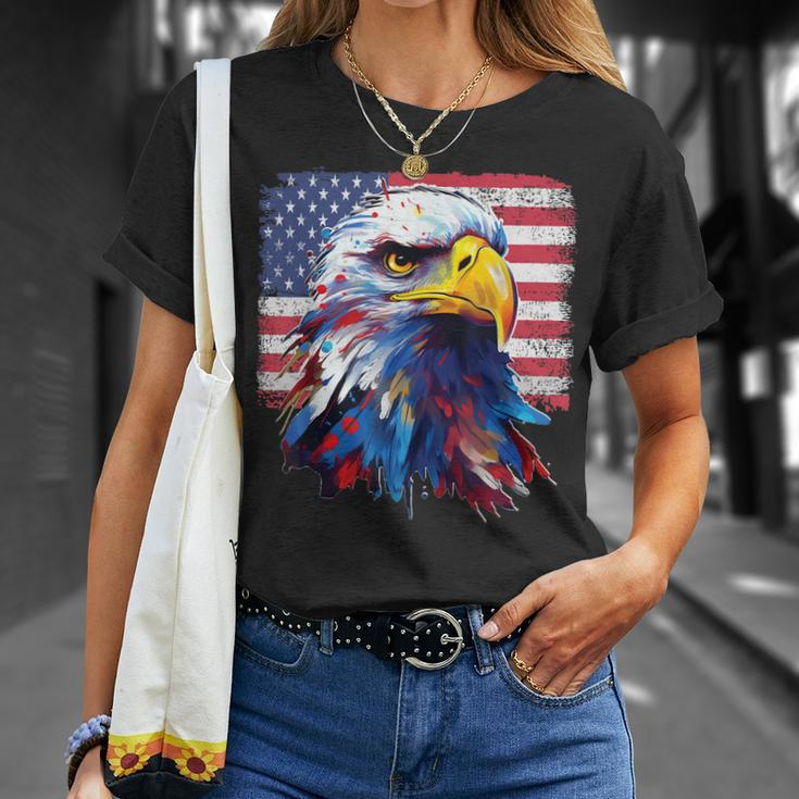 Proud American Patriotic Eagle Usa Flag 4Th July Fathers Day T-shirt Gifts for Her