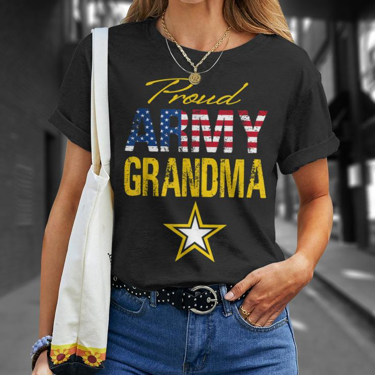 Proud Army Grandma Military Pride Usa Flag Unisex T-Shirt Gifts for Her