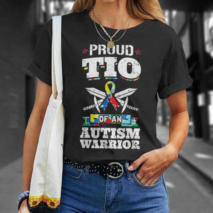 Proud Tio Of An Autism Warrior Awareness Ribbon Uncle Unisex T-Shirt Gifts for Her