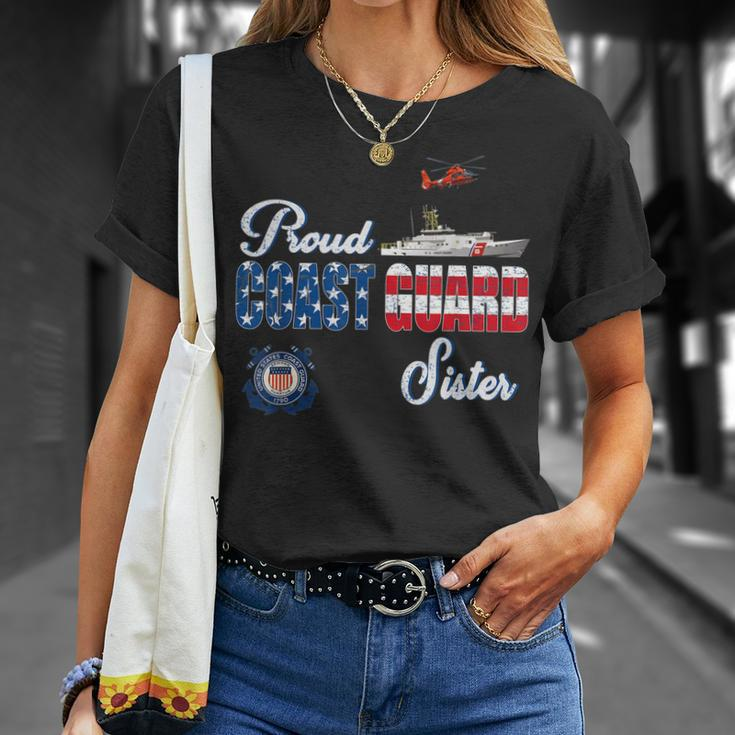 Proud Us Coast Guard Sister Us Military Family V2T-shirt Gifts for Her