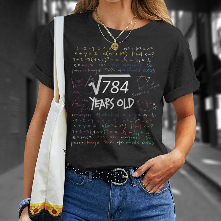 Quadratwurzel Of 784 28 Geburtstag 28 Jahre Alt Mathematik T-Shirt Geschenke für Sie