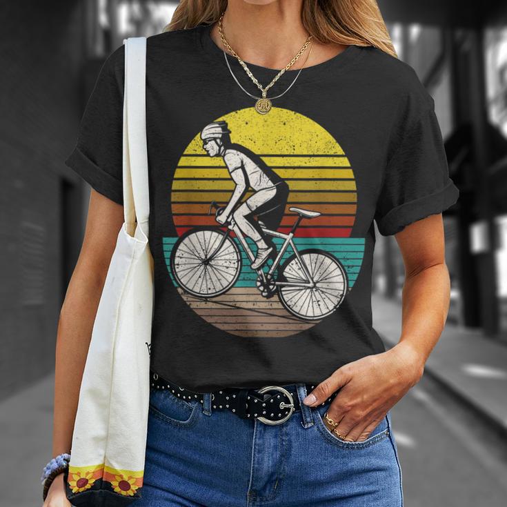 Radfahrer-Silhouette T-Shirt im Retro-Stil der 70er, Vintage-Design Geschenke für Sie