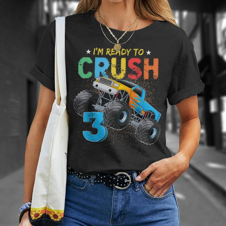 Ready To Crush 3 Monster Truck 3Rd Birthday Boys Kids Unisex T-Shirt Gifts for Her