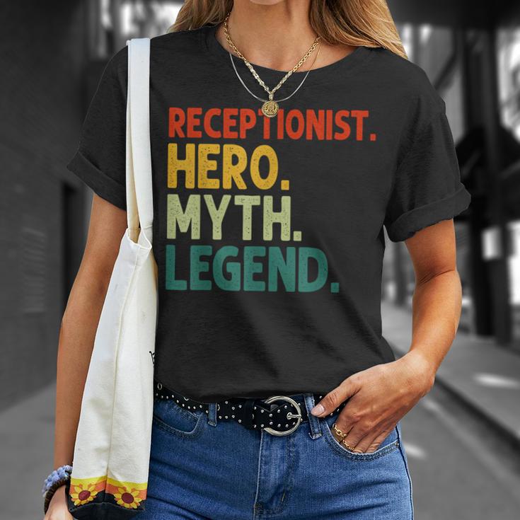 Receptionist Hero Myth Legend Vintage Rezeptionist T-Shirt Geschenke für Sie