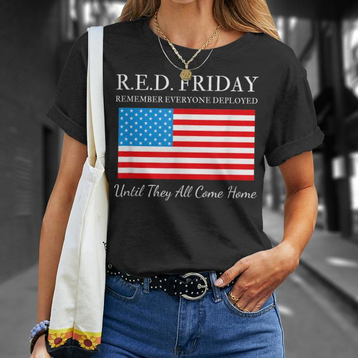 Red Friday Remember Everyone Deployed Until They All Unisex T-Shirt Gifts for Her