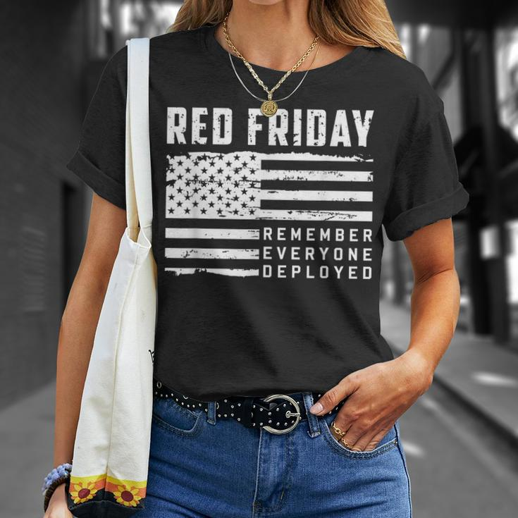 Red Friday Remember Everyone Deployed Veteran T-shirt Gifts for Her
