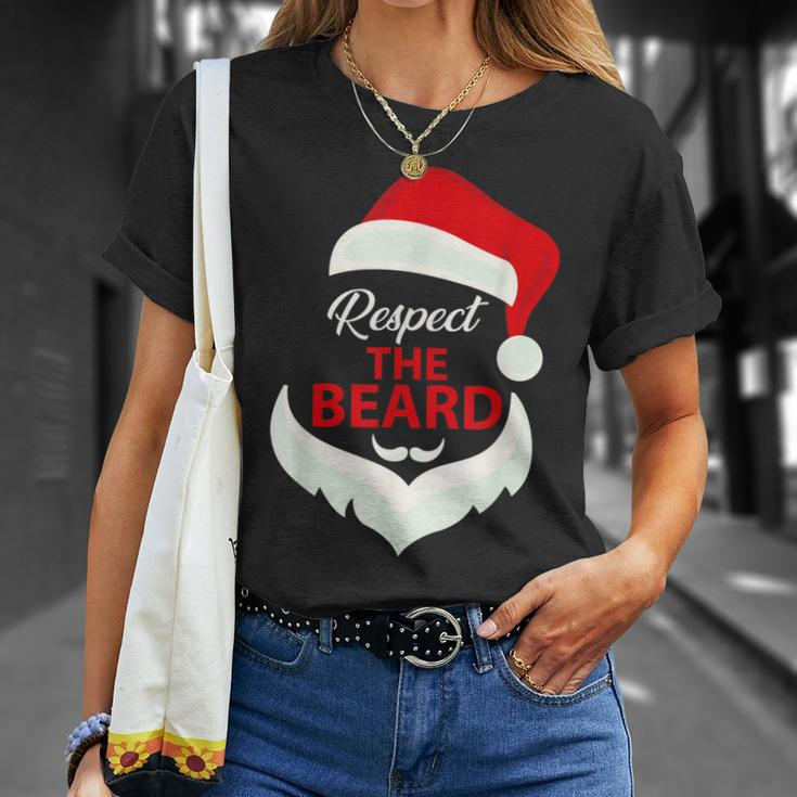 Respect The Beard Santa Claus Christmas T-shirt Gifts for Her